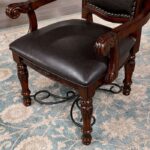 Picardy Arm Chair (2/Box) Traditional Brown Cherry/Black by Furniture of America - Image 2