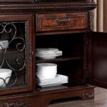 Picardy Hutch & Buffet Traditional Brown Cherry by Furniture of America - Image 4