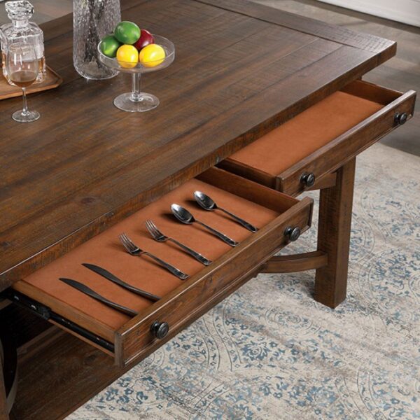 Fredonia Counter Ht. Table Transitional Rustic Oak by Furniture of America - Image 3