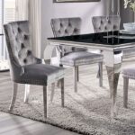 Neuveville Dining Table Glam Black/Chrome by Furniture of America