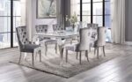 Neuveville Dining Table Glam White/Chrome by Furniture of America - Image 2
