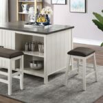 Heidelberg Counter Ht. Table Transitional Off-White/Dark Gray by Furniture of America