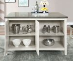 Heidelberg Counter Ht. Table Transitional Off-White/Dark Gray by Furniture of America - Image 4