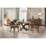 Marina Dining Table Transitional Walnut, Dark Chocolate by Furniture of America - Image 3