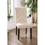 Alfred Side Chair Rustic Antique Black, Ivory by Furniture of America - Image 4