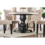 Elfredo Round Table Rustic White, Antique Black by Furniture of America - Image 6