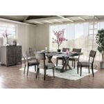 Leeds Dining Table Rustic Gray by Furniture of America - Image 2