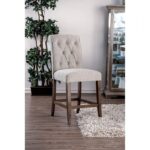 Sania Counter Ht. Chair Rustic Beige, Rustic Oak by Furniture of America - Image 2