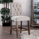 Sania Counter Ht. Chair Rustic Beige, Rustic Oak by Furniture of America