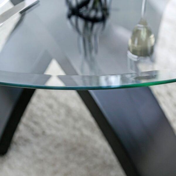 Jasmin Dining Table Contemporary Beige, Black by Furniture of America - Image 2