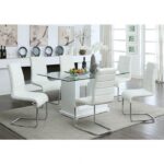 Eva Dining Table Contemporary White, Clear by Furniture of America - Image 2