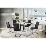 Richfield Dining Table Contemporary Black, Chrome by Furniture of America - Image 4