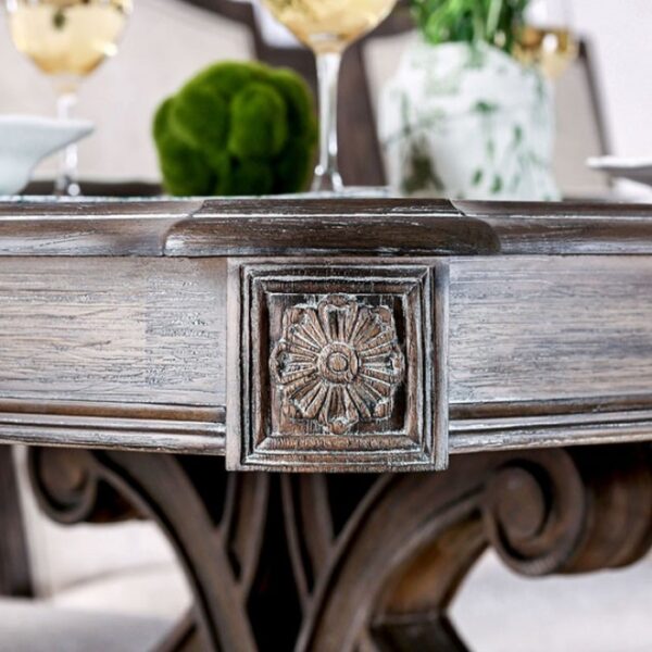 Arcadia Dining Table Rustic Rustic Natural Tone, Ivory by Furniture of America - Image 4