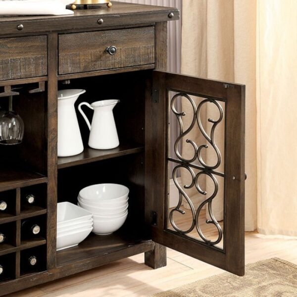 Paulina Server Transitional Rustic Walnut  by Furniture of America - Image 2