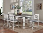 Calabria 7 Pc Counter Ht Table Set Table + 6 Chairs Rustic by Furniture of America - Image 2