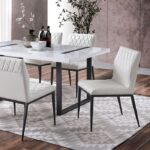 Alessia 7 Pc Dining Table Set Contemporary White/Black by Furniture of America
