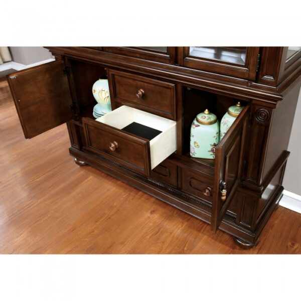 Alpena Hutch & Buffet Transitional Brown Cherry by Furniture of America - Image 2