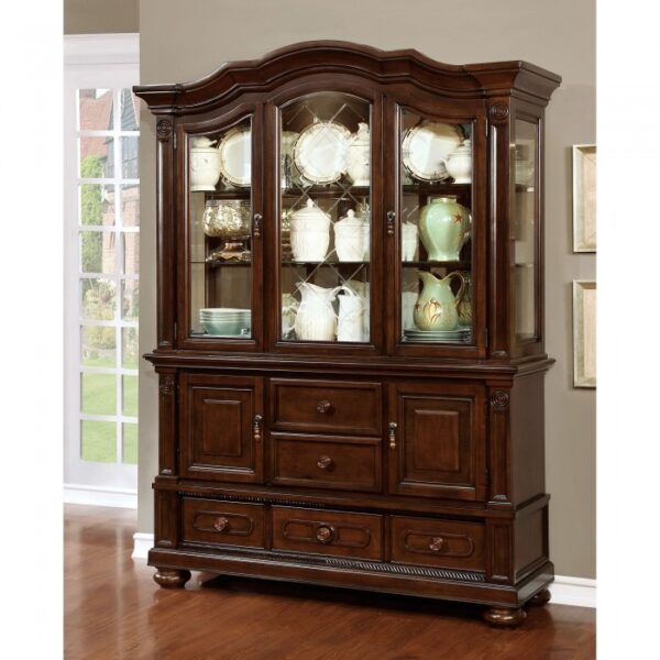 Alpena Hutch & Buffet Transitional Brown Cherry by Furniture of America - Image 3