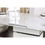 Midvale Dining Table Contemporary White, Chrome by Furniture of America - Image 4