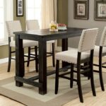 Sania Bar Table Rustic Antique Black by Furniture of America