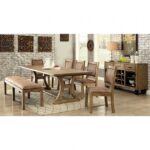 Gianna 96" Dining Table Rustic Rustic Oak, Brown by Furniture of America - Image 5