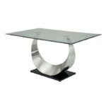 Orla Dining Table Contemporary Silver, Black by Furniture of America - Image 3