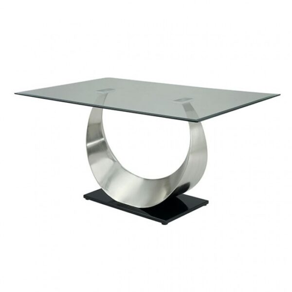 Orla Dining Table Contemporary Silver, Black by Furniture of America - Image 3