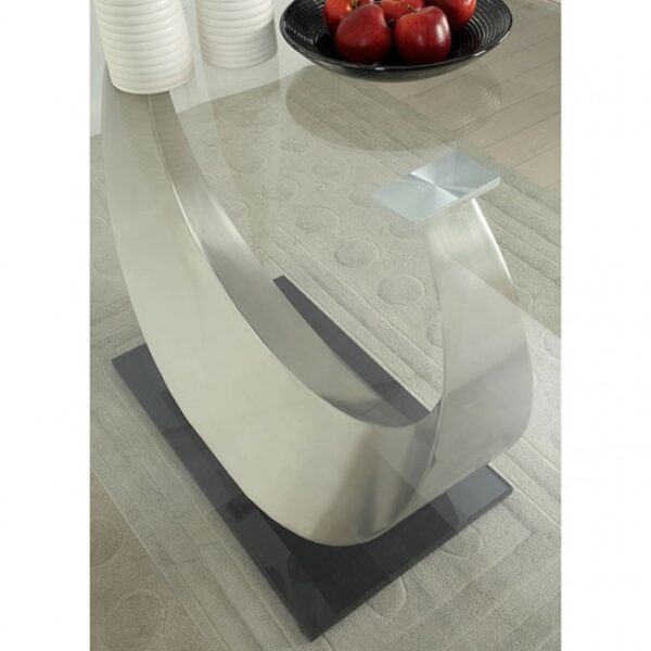 Orla Dining Table Contemporary Silver, Black by Furniture of America - Image 4