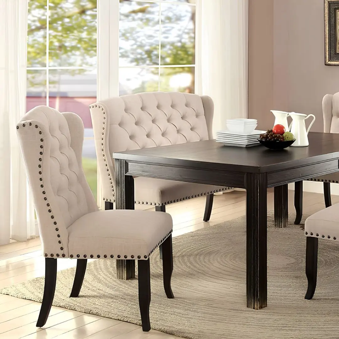 Sania 6 Pc Dining Table Set w/ Bench Rustic by Furniture of America | U-Trade Furniture Sania 6 Pc Dining Table Set w/ Bench Rustic by Furniture of America - Image 1