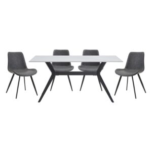 Brixley Black Gray 5pc Dining Room Set By Homelegence