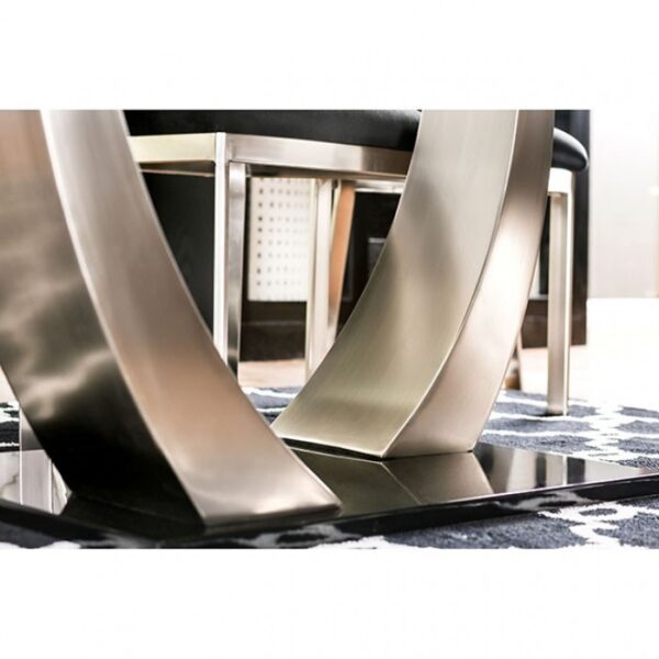 Nova Dining Table Contemporary Silver, Black by Furniture of America - Image 3