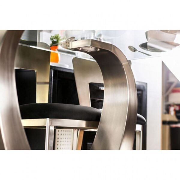 Nova Dining Table Contemporary Silver, Black by Furniture of America - Image 5