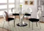 Valo Dining Table Contemporary Silver, Black by Furniture of America
