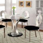 Valo Dining Table Contemporary Silver, Black by Furniture of America - Image 2