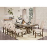 Julia Dining Table Rustic Light Oak, Beige by Furniture of America - Image 2