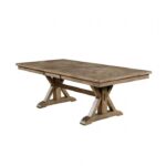 Julia Dining Table Rustic Light Oak, Beige by Furniture of America - Image 3