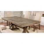 Julia Dining Table Rustic Light Oak, Beige by Furniture of America - Image 4