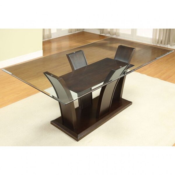 Manhattan Dining Table Contemporary Brown Cherry by Furniture of America - Image 3