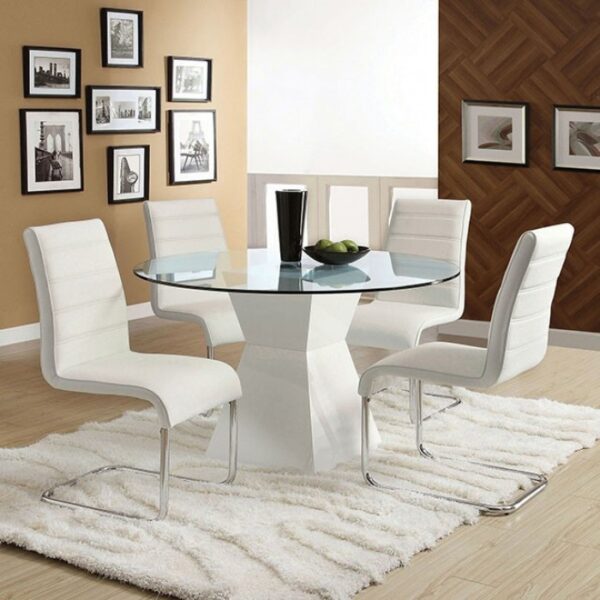 Mauna Dining Table Contemporary White by Furniture of America - Image 3