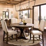 Julia 5 Pc Dining Table Set Rustic Light Oak/Beige by Furniture of America