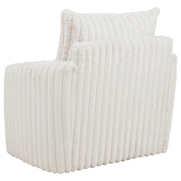 Sarco Corduroy Upholstered Swivel Accent Arm Chair Ivory 902541 By Coaster - Image 3