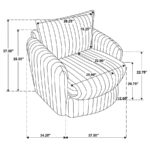 Sarco Corduroy Upholstered Swivel Accent Arm Chair Ivory 902541 By Coaster - Image 4