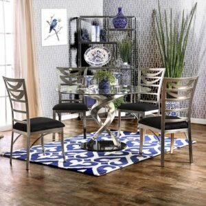 Roxo 5 Pc Dining Table Set Contemporary by Furniture of America