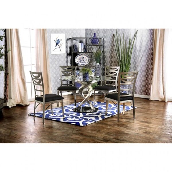 Roxo 5 Pc Dining Table Set Contemporary by Furniture of America - Image 2