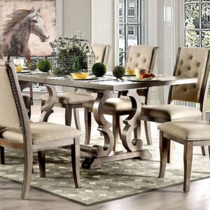 Patience 9 Pc Dining Table Set Rustic by Furniture of America
