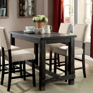Sania 5 Pc Counter Ht Table Set Rustic by Furniture of America