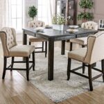Sania 7 Pc Counter Ht Table Set Rustic by Furniture of America