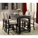 Sania 4 Pc Counter Ht Table Set w/ Bench Rustic by Furniture of America - Image 3