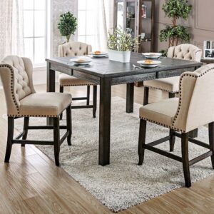 Sania 7 Pc Counter Ht Table Set Rustic by Furniture of America