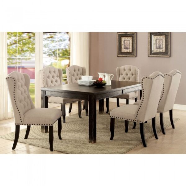 Sania 6 Pc Dining Table Set w/ Bench Rustic by Furniture of America - Image 2